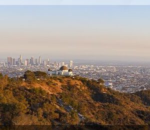 Hollywood Hills panorama at sunset