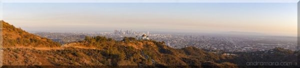 Hollywood Hills panorama at sunset