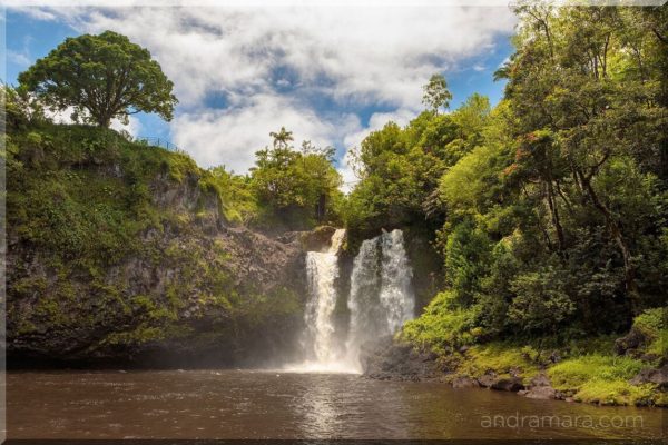Pacific island waterfall