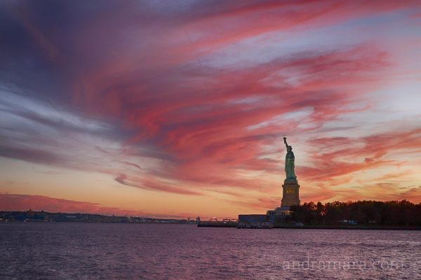 After a hurricane, Miss Liberty lights up the New York sky