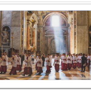 Altar boys procession in Saint Peter's Basilica in Vatican