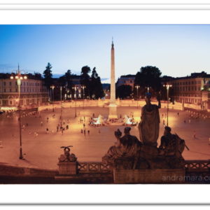 Piazza del Popolo in Rome, at night