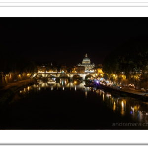 Ponte Sisto in Rome at night